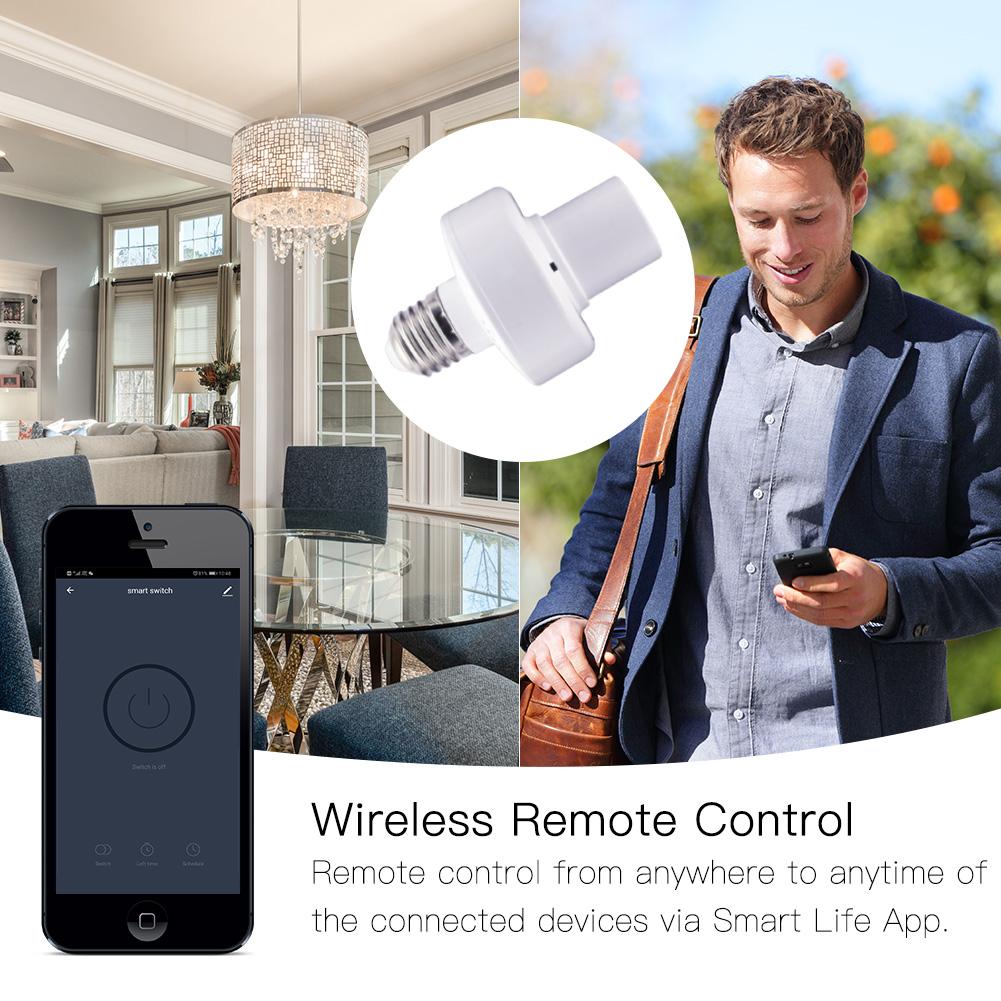 MOES WiFi Smart Light Bulb Adapter Lamp Holder Base AC 85-250V Timmer Remote E27 Lampholder - Image 3