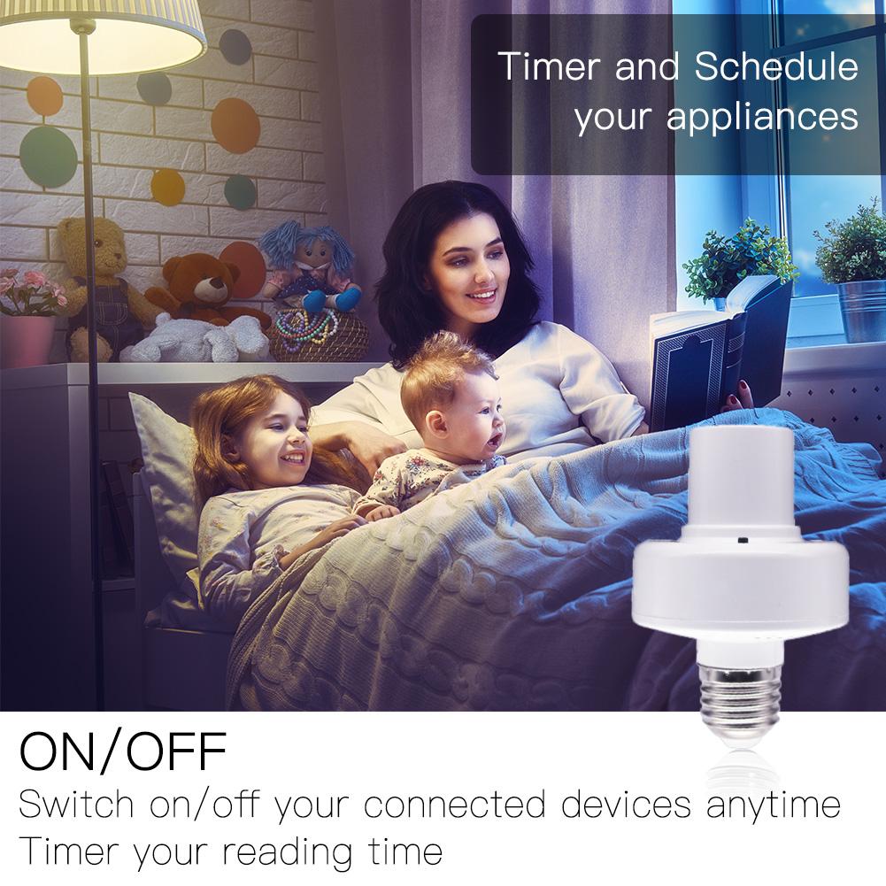 MOES WiFi Smart Light Bulb Adapter Lamp Holder Base AC 85-250V Timmer Remote E27 Lampholder - Image 4