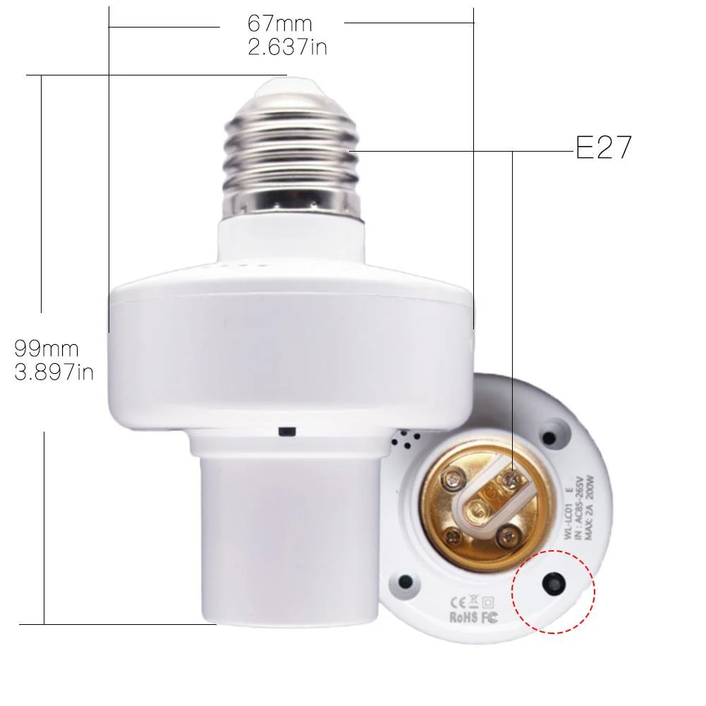 MOES WiFi Smart Light Bulb Adapter Lamp Holder Base AC 85-250V Timmer Remote E27 Lampholder - Image 6