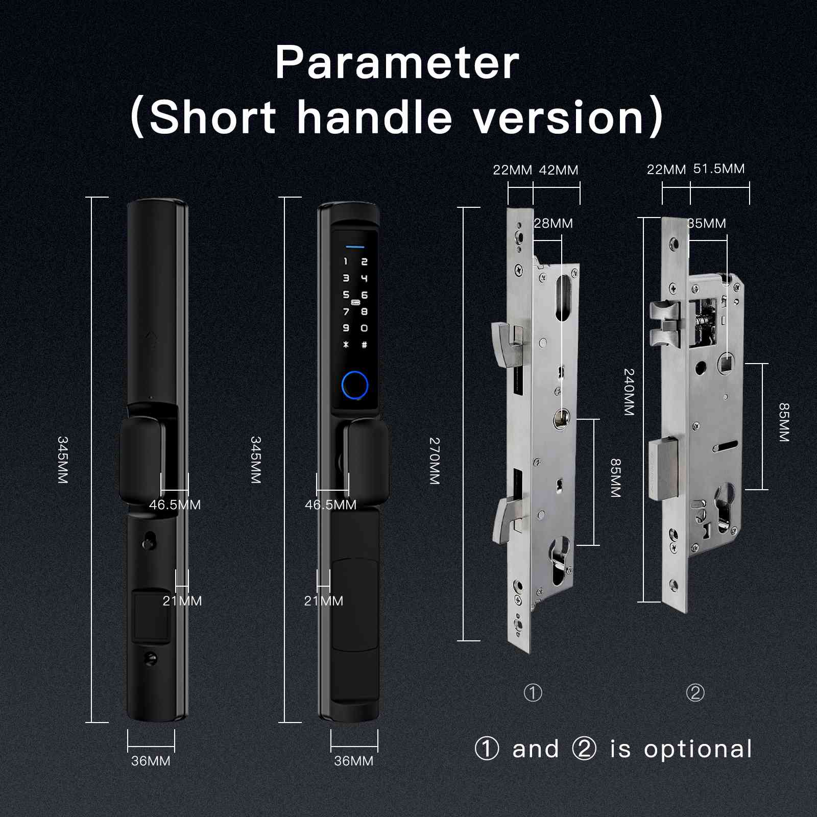 MOES WiFi Smart Narrow Side Fingerprint Coded Door Lock Remote Control Waterproof Two Handle Optional - Image 6