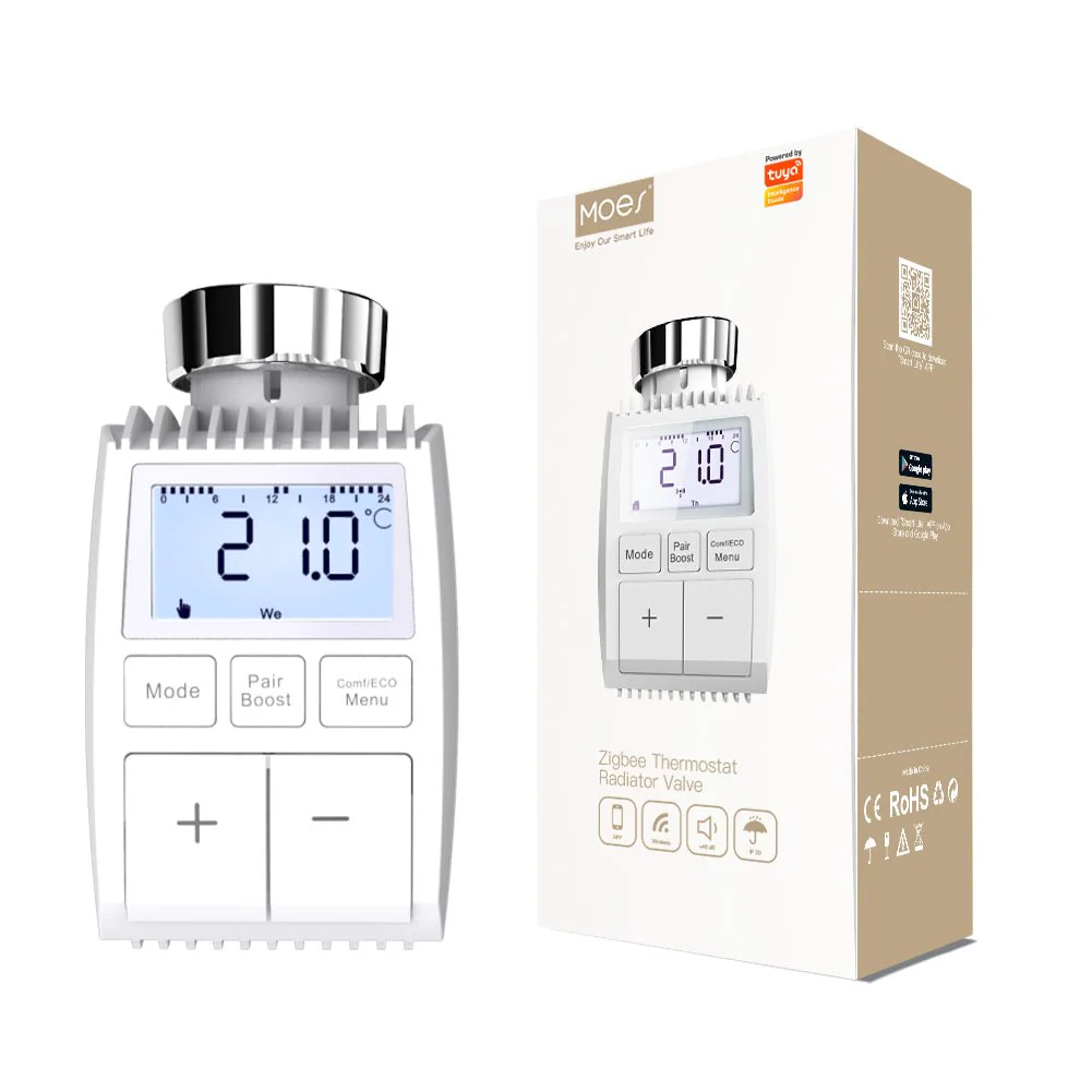 Smart Programmable Radiator Actuator Valve Tuya ZigBee3.0 Round Screen Thermostat Temperature Controller - Image 10