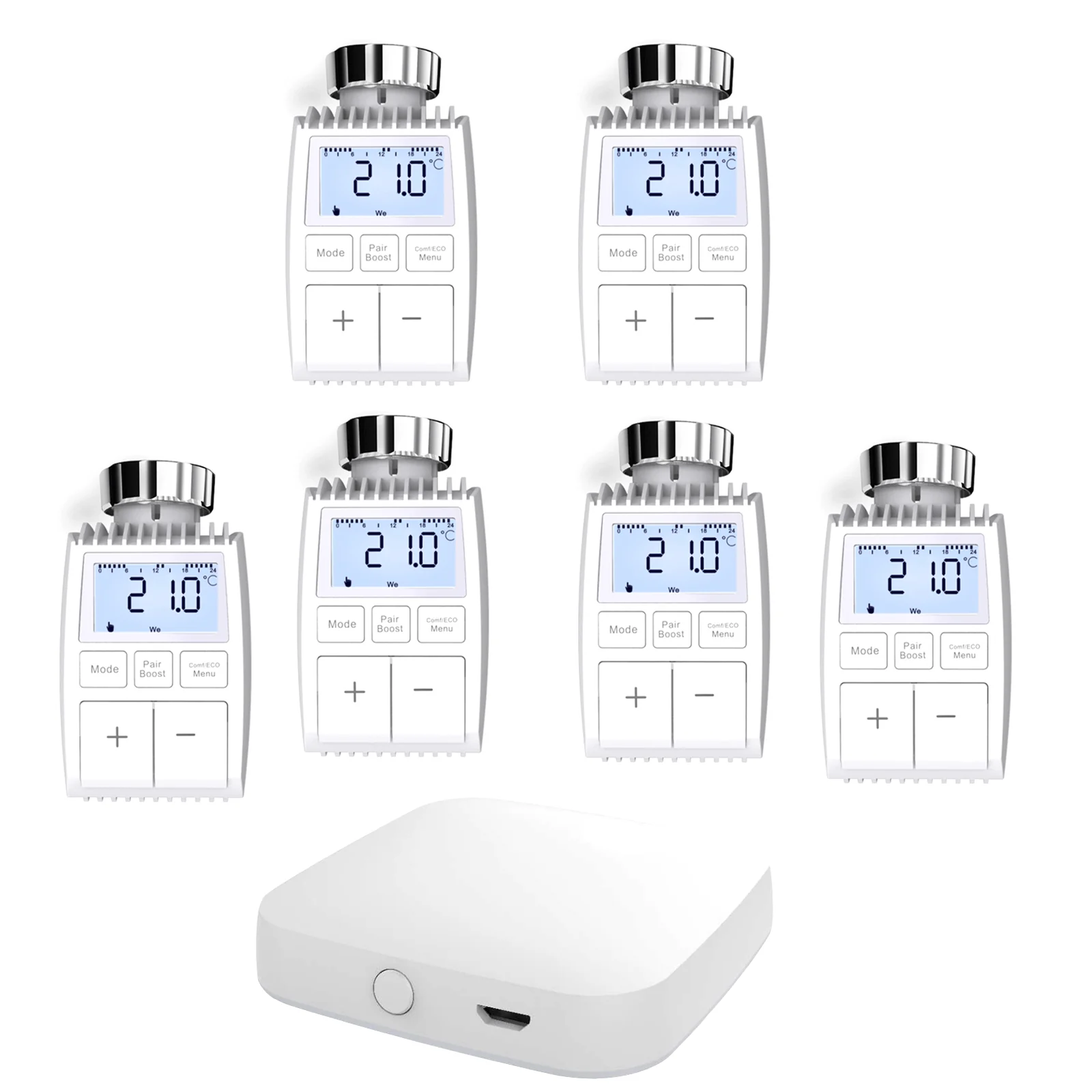 Smart Programmable Radiator Actuator Valve Tuya ZigBee3.0 Round Screen Thermostat Temperature Controller - Image 18