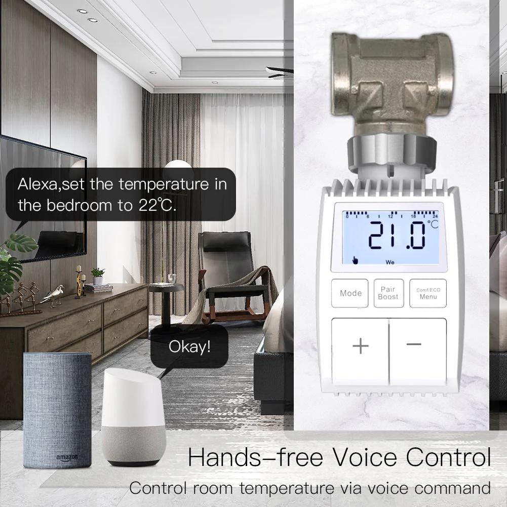 Smart Programmable Radiator Actuator Valve Tuya ZigBee3.0 Round Screen Thermostat Temperature Controller - Image 5