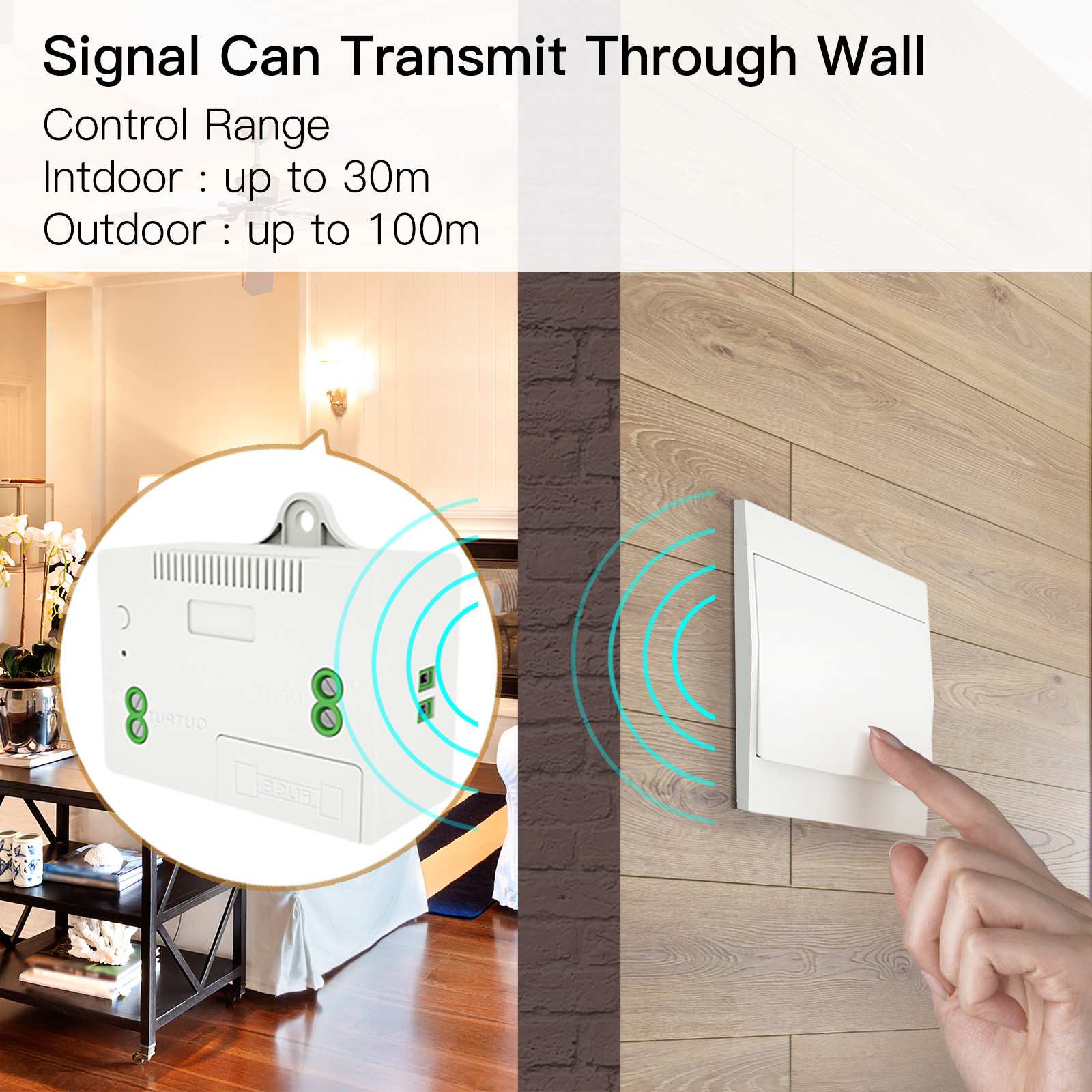 Smart RF433 Transmitter Push Button Switch Multi-Control Self-powered EU - Image 3