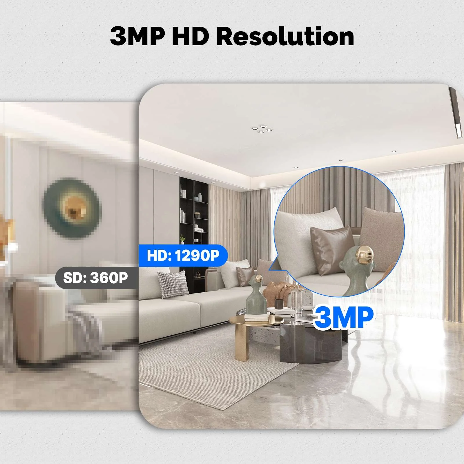 Smart WiFi Camera Indoor 3MP HD Home Monitoring Surveillace Work with Alexa Google Home - Image 3