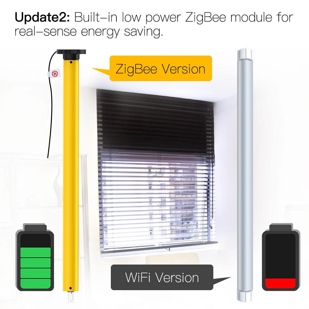ZigBee Automatic 38mm Smart Tubular Roller Blinds Motor RF433 Remote Control - Image 3