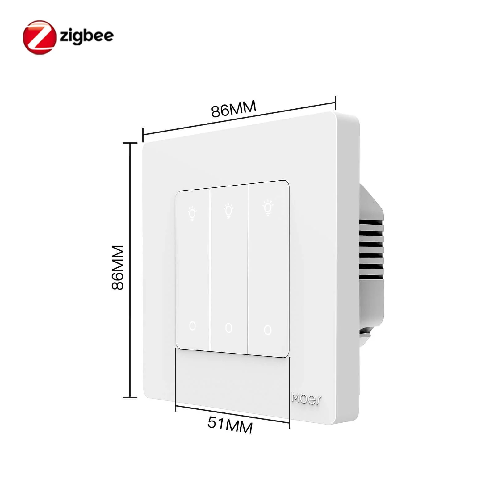 MOES Star Ring ZigBee Smart Dimmer Switch for Light Dimming Work with Alexa Google Home Dimmable 1-3Gang - Image 11