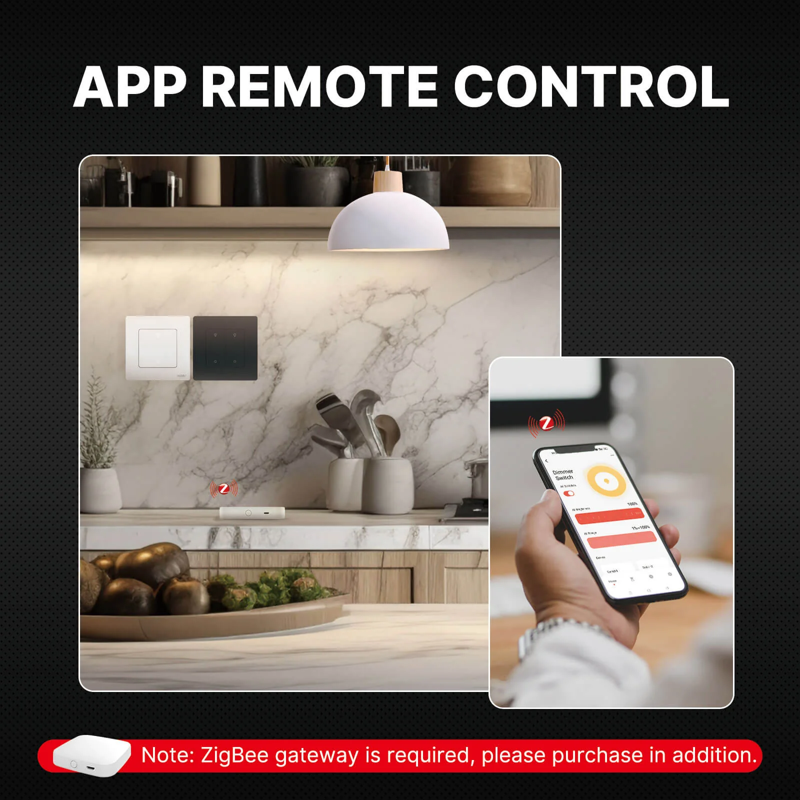 MOES Star Ring ZigBee Smart Dimmer Switch for Light Dimming Work with Alexa Google Home Dimmable 1-3Gang - Image 7