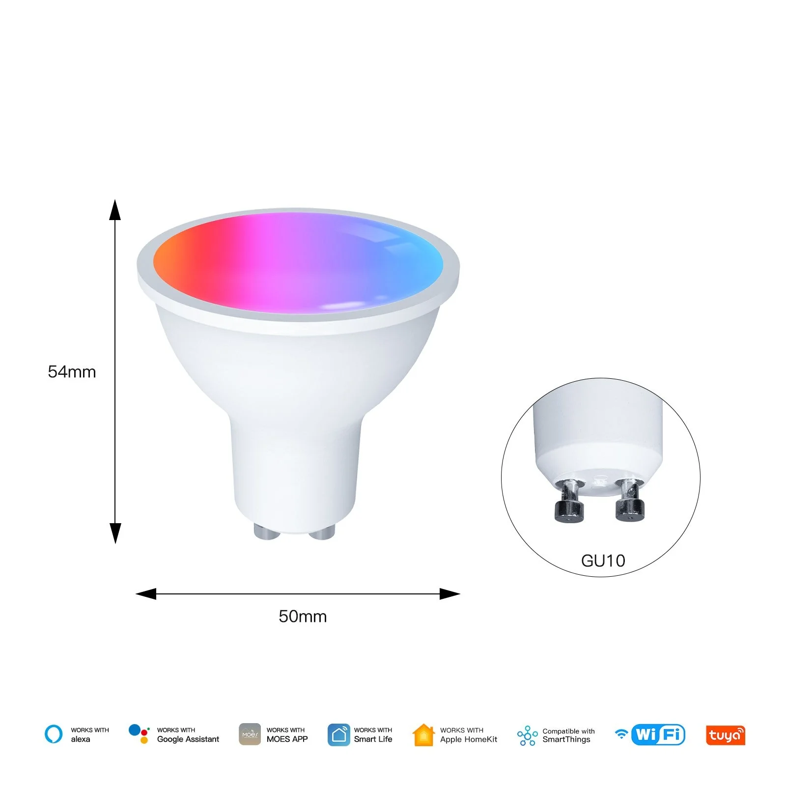 Tuya GU10 Matter WiFi Smart LED Bulb with Voice Control, Dimmable 5W Light 2700-6500K RGB Colors - Image 8