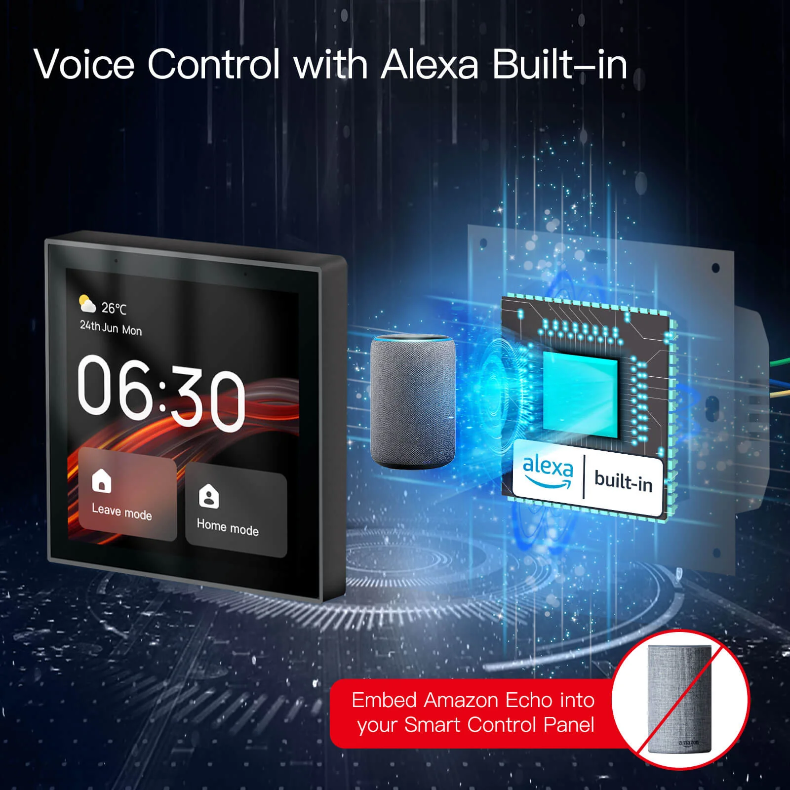 Tuya Wifi Smart Touch Screen Center Control Panel with Voice Control Alexa Built-in ZigBee Gateway Built-in Neutral Wire Required - Image 4