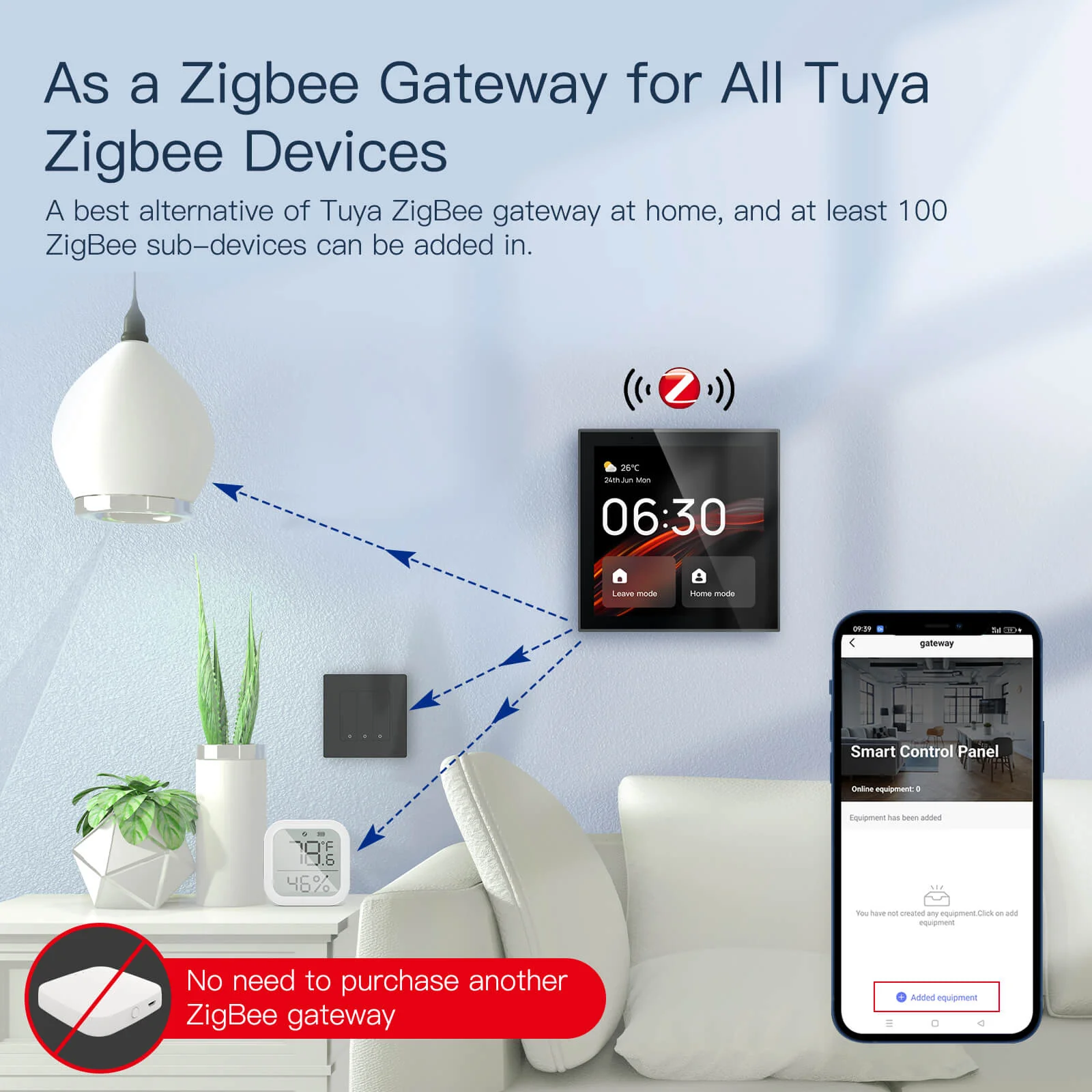 Tuya Wifi Smart Touch Screen Center Control Panel with Voice Control Alexa Built-in ZigBee Gateway Built-in Neutral Wire Required - Image 5