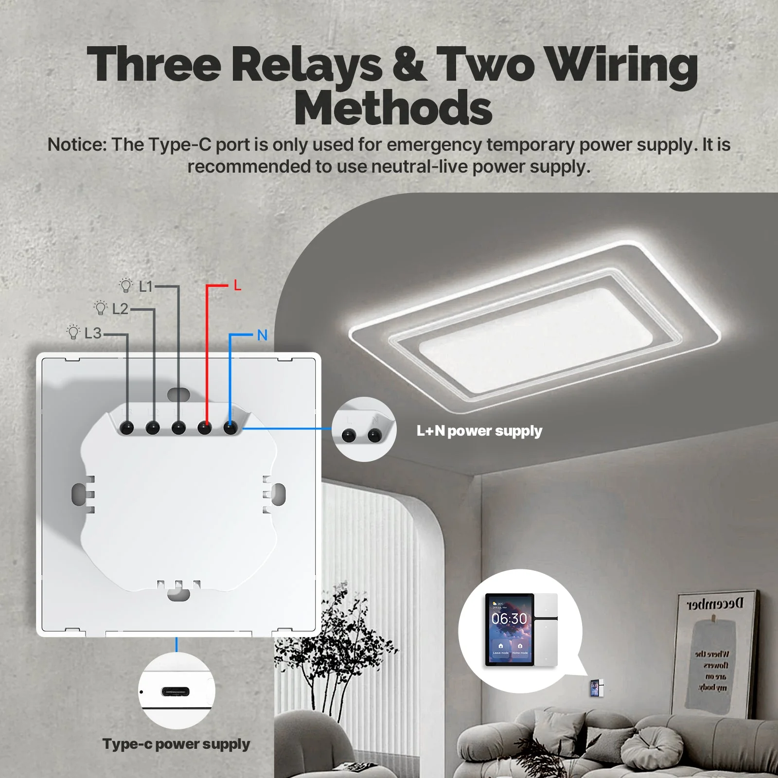 Tuya WiFi 3.5-Inch Touchscreen Control IR Remote Control BLE Sigmesh Hub Built-in Neutral Wire Required - Image 5