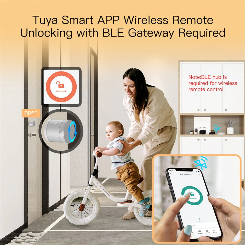 【US Version】 MOES BLE Smart Door Lock Bank-grade AES128 Bit and TLS Encryption BLE Sensor APP Remote Unlocking Scene Linkage - Image 5