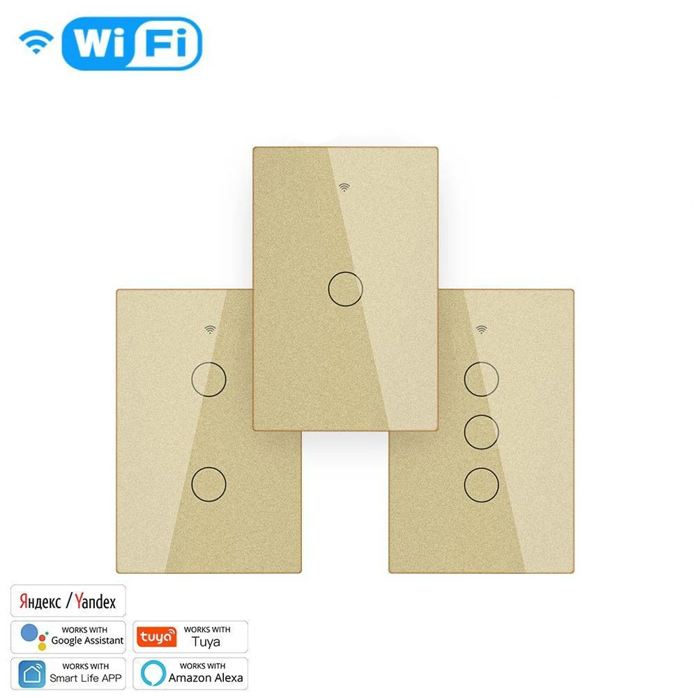 WiFi RF433 Smart Light Wall Touch Switch Single Pole No Neutral 95-130V US Standard - Image 10