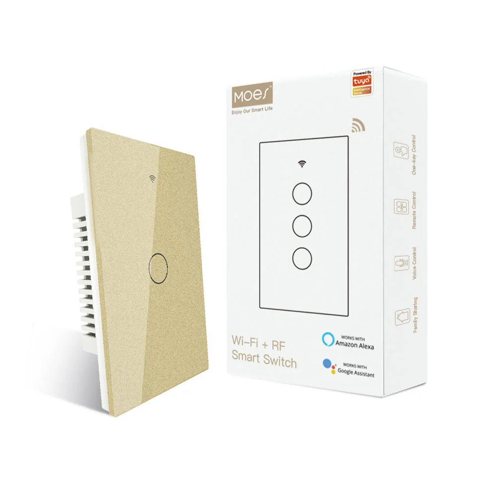 WiFi RF433 Smart Light Wall Touch Switch Single Pole No Neutral 95-130V US Standard - Image 17