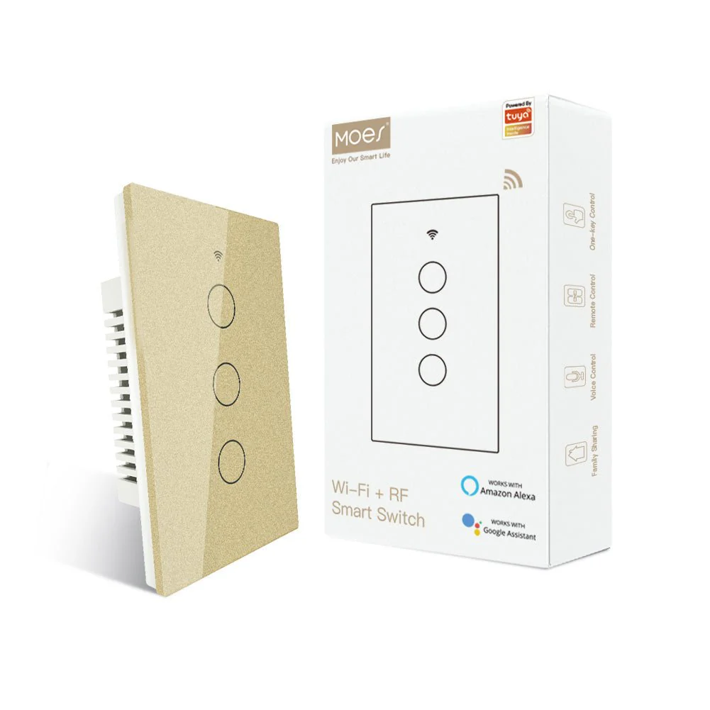WiFi RF433 Smart Light Wall Touch Switch Single Pole No Neutral 95-130V US Standard - Image 19