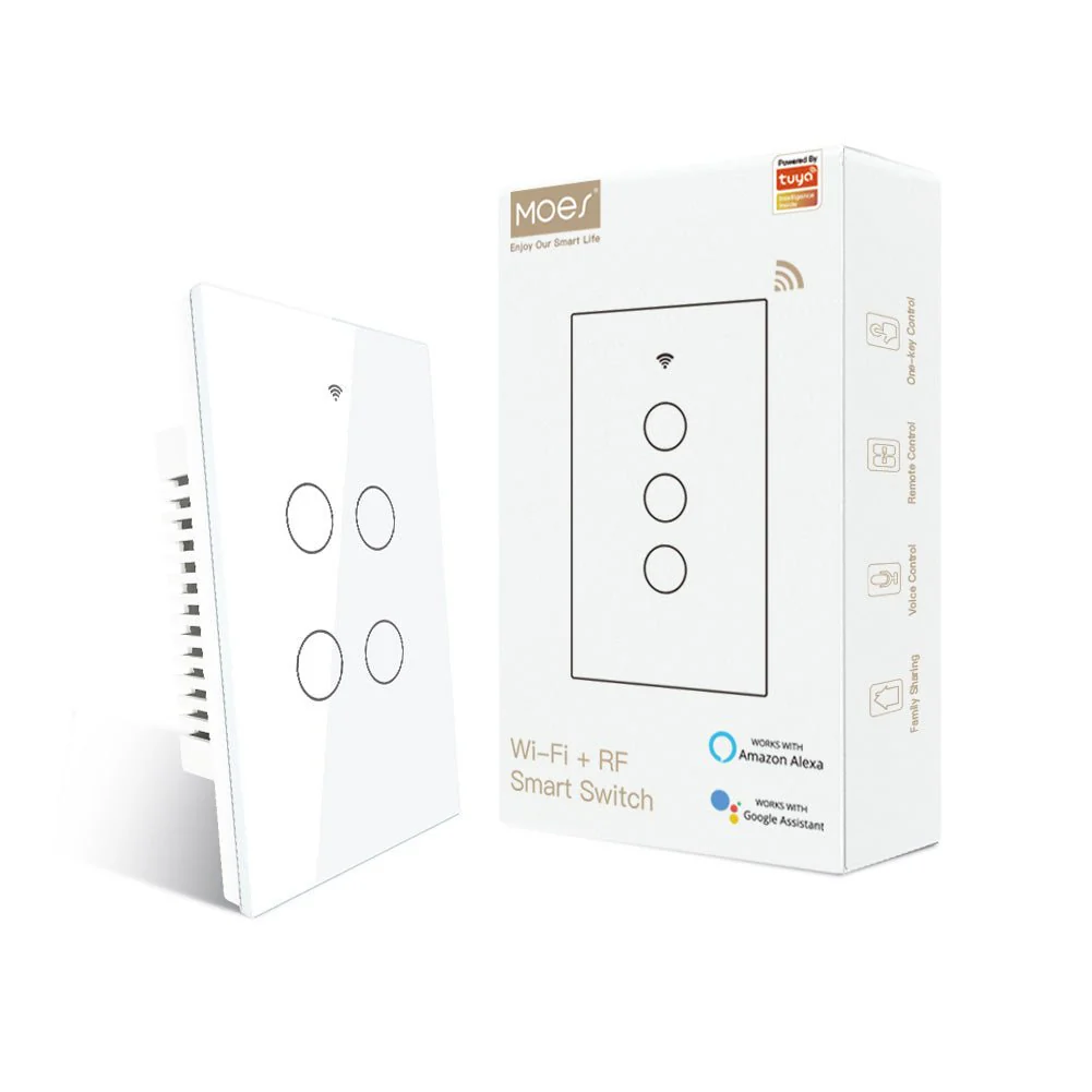 WiFi RF433 Smart Light Wall Touch Switch Single Pole No Neutral 95-130V US Standard - Image 23