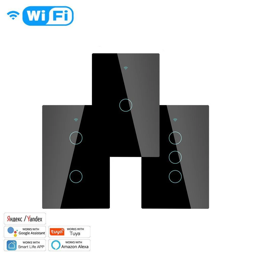 WiFi RF433 Smart Light Wall Touch Switch Single Pole No Neutral 95-130V US Standard - Image 9