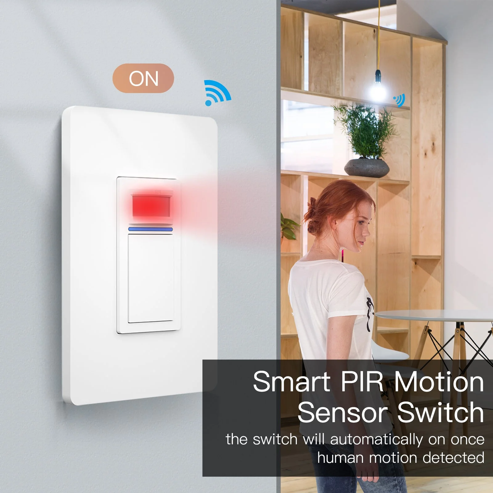 WiFi Smart Light PIR Motion Sensor Light Switch Single Pole Neutral Wire Required 110-125V - Image 3