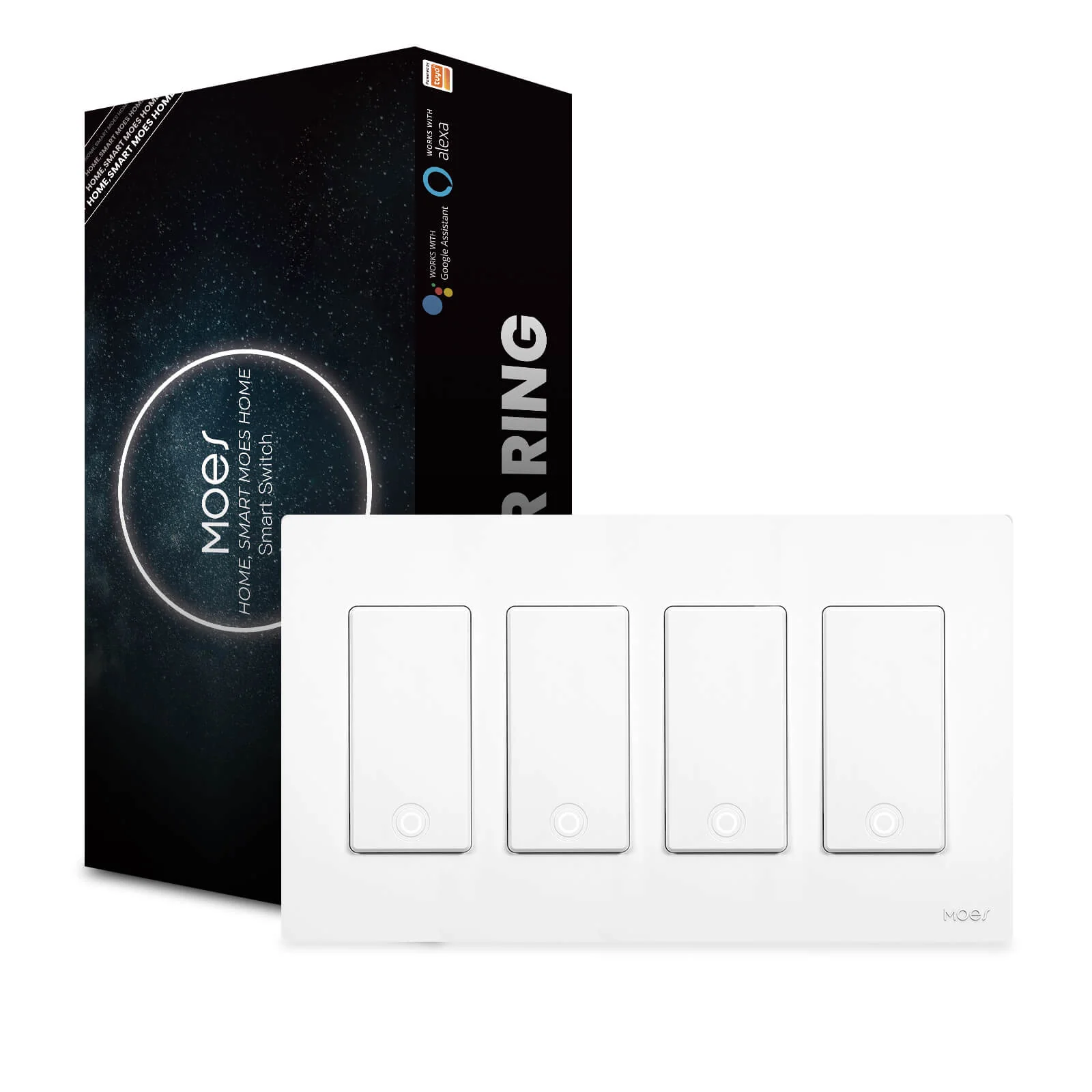 MOES Star Ring 2nd Generation Smart Single Pole 3 Way WIFI Switch 1/2/3/4 Gang US Standard - Image 16