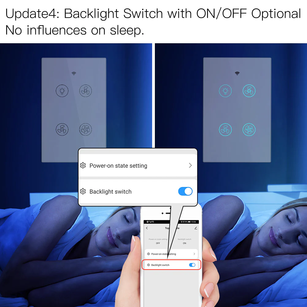 WiFi RF433 Smart Ceiling Fan Light Touch Switch Single Pole Neutral Wire Required US - Image 6