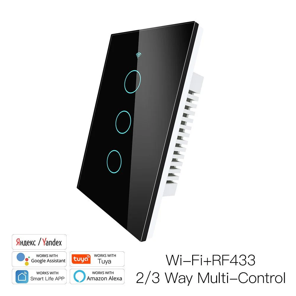RF433 WIFI Smart Wall Touch Light Switch Glass Panel, 3 Way Multi-Control Neutral Wire Required US Standard - Image 12