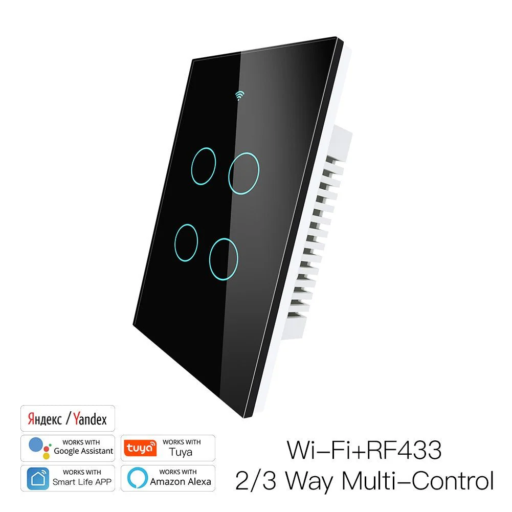 RF433 WIFI Smart Wall Touch Light Switch Glass Panel, 3 Way Multi-Control Neutral Wire Required US Standard - Image 13