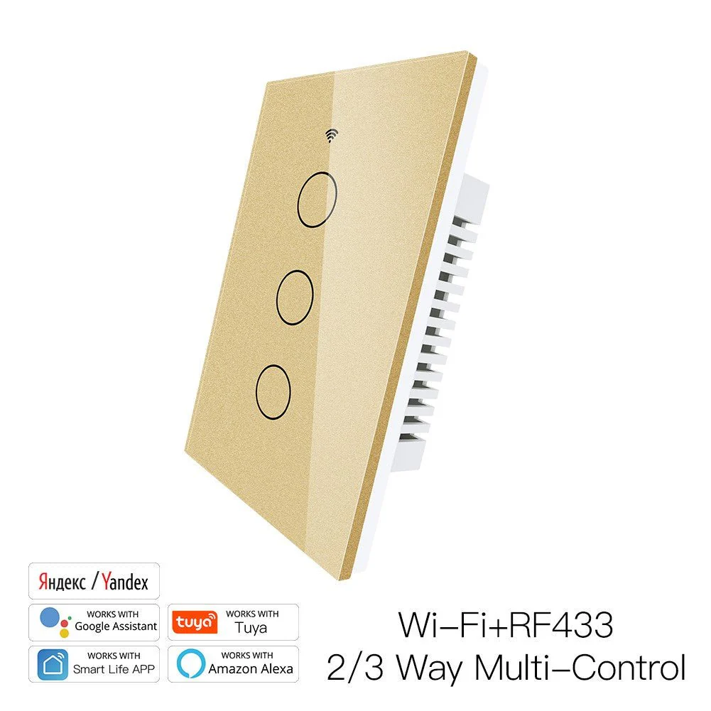 RF433 WIFI Smart Wall Touch Light Switch Glass Panel, 3 Way Multi-Control Neutral Wire Required US Standard - Image 16