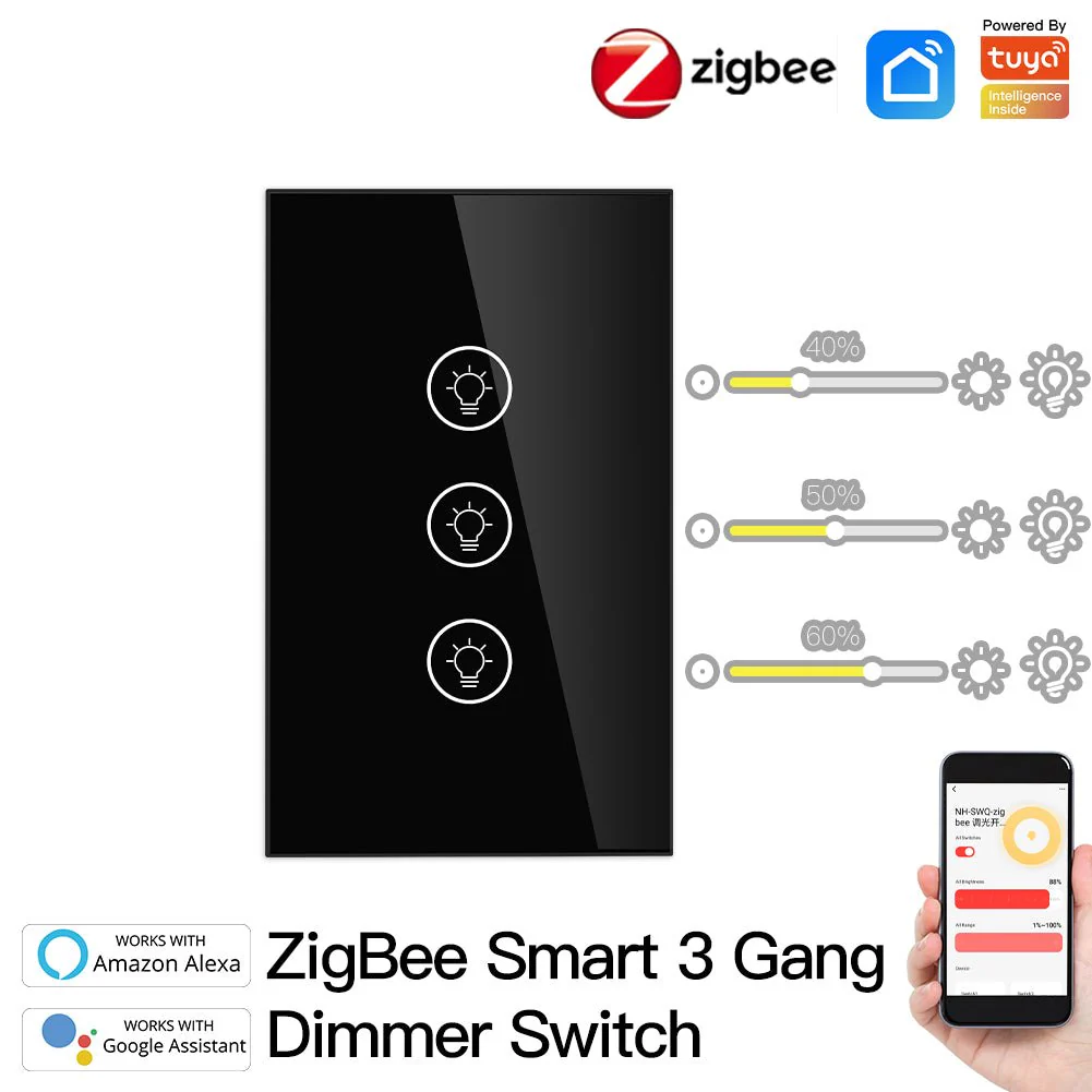 ZigBee Smart Dimmer Switch, Multi-gang Smart Light Dimmer Switch, US Single Pole Neutral Wire Required - Image 11