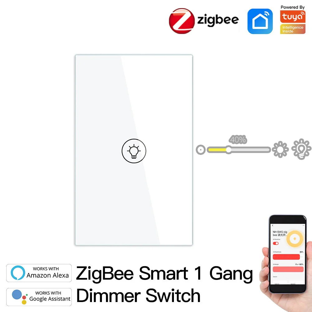 ZigBee Smart Dimmer Switch, Multi-gang Smart Light Dimmer Switch, US Single Pole Neutral Wire Required - Image 3
