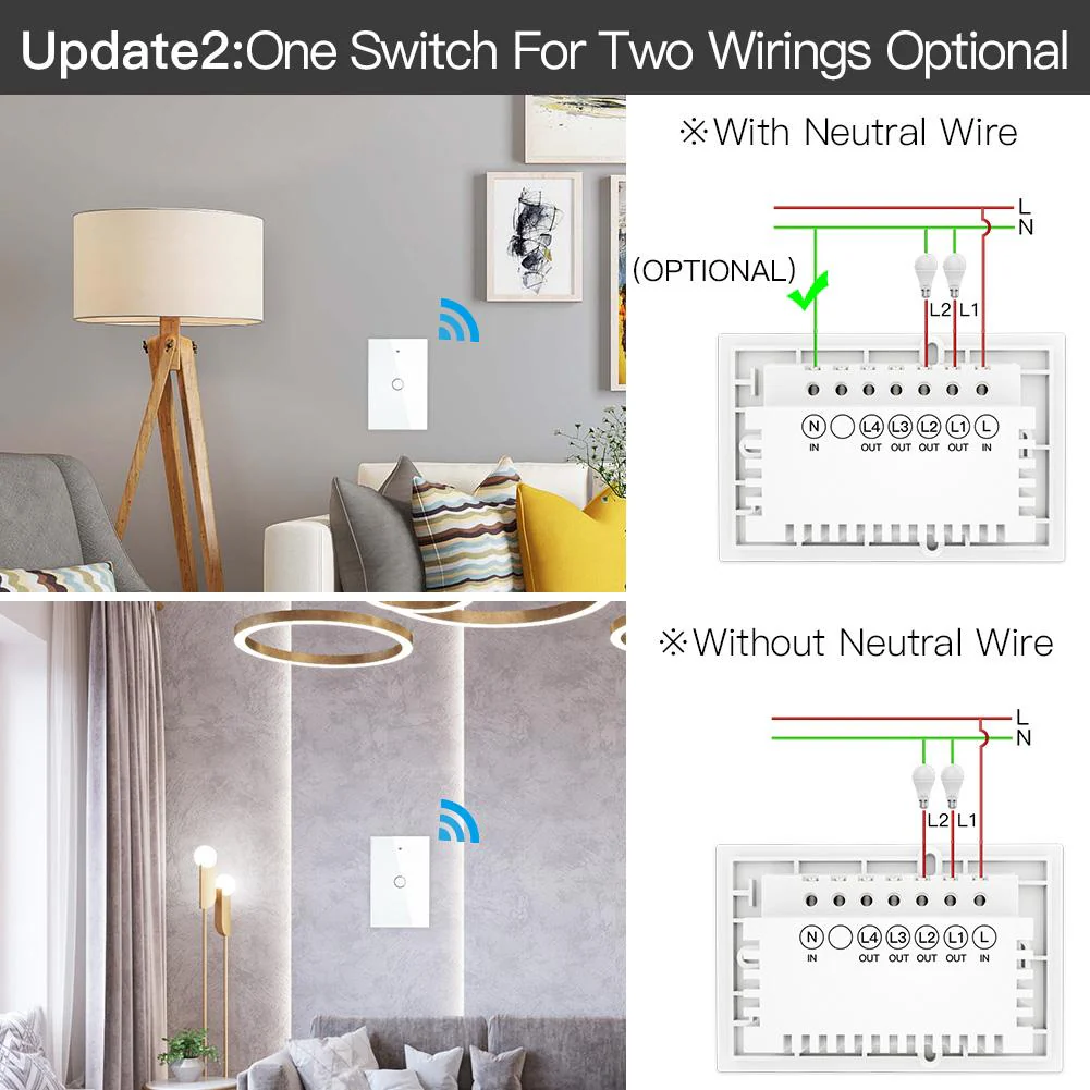 ZigBee Smart Light Touch Switch Multi-Control Neutral Wire Optional No Capacitor US - Image 3