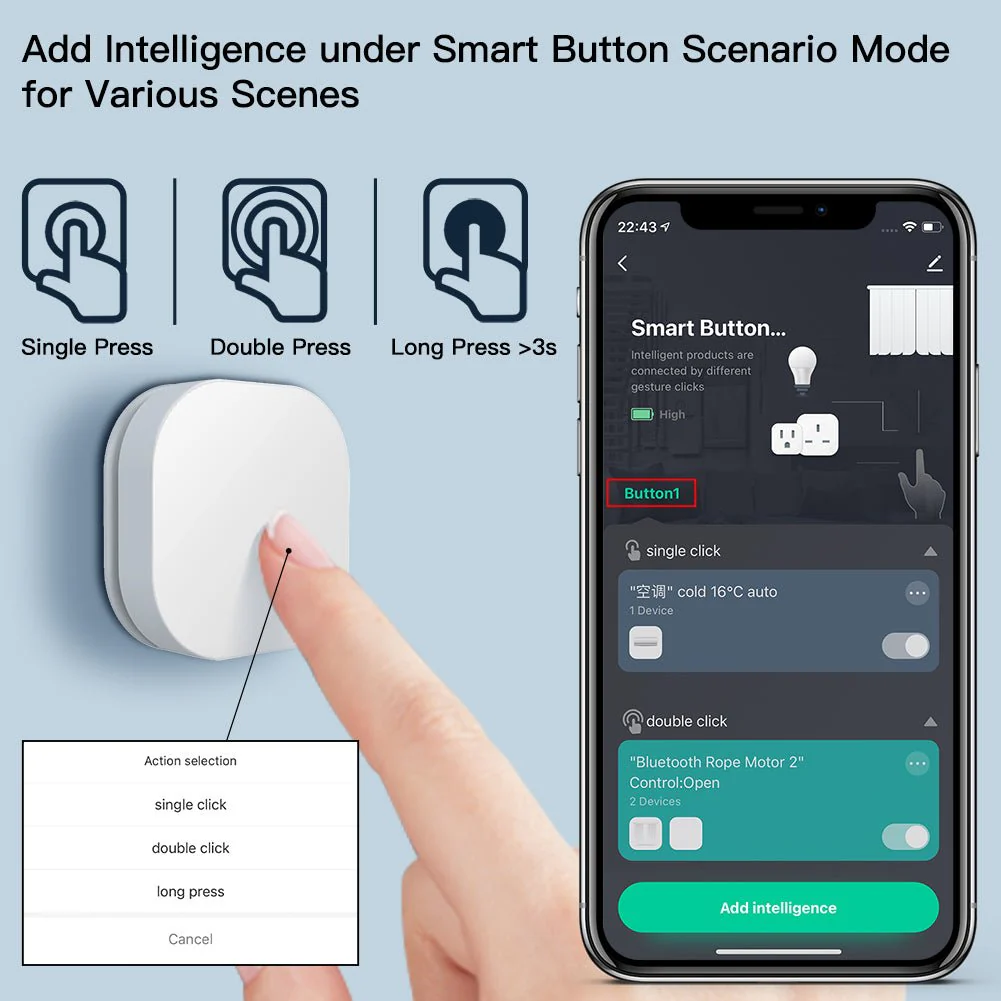 ZigBee IP55 Waterproof Smart Button Scene Switch & Wireless Remote Dimmer - Image 5