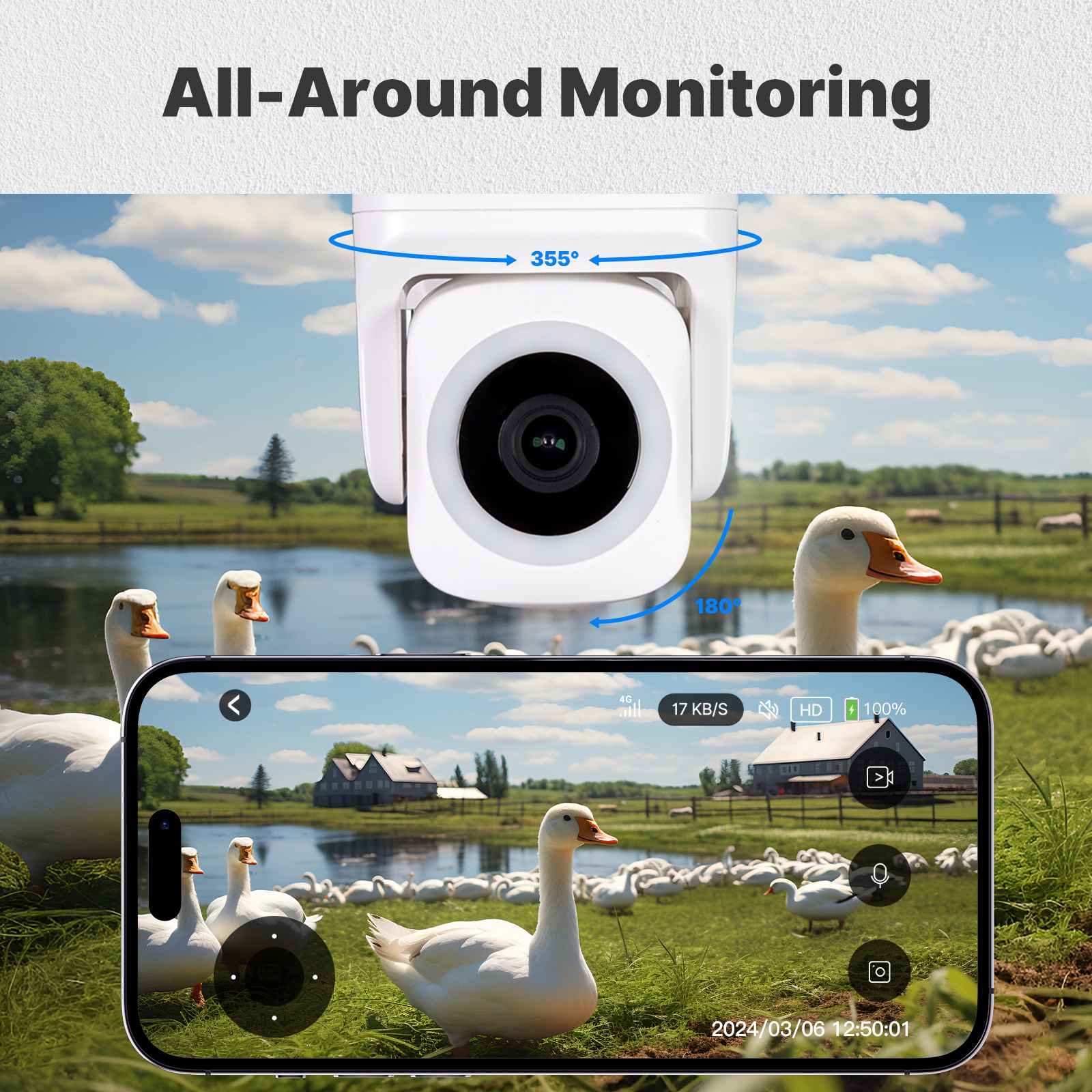 WiFi 3MP Smart Outdoor Security Camera RJ45 Network IP65 Waterproof EU Standard - Image 7