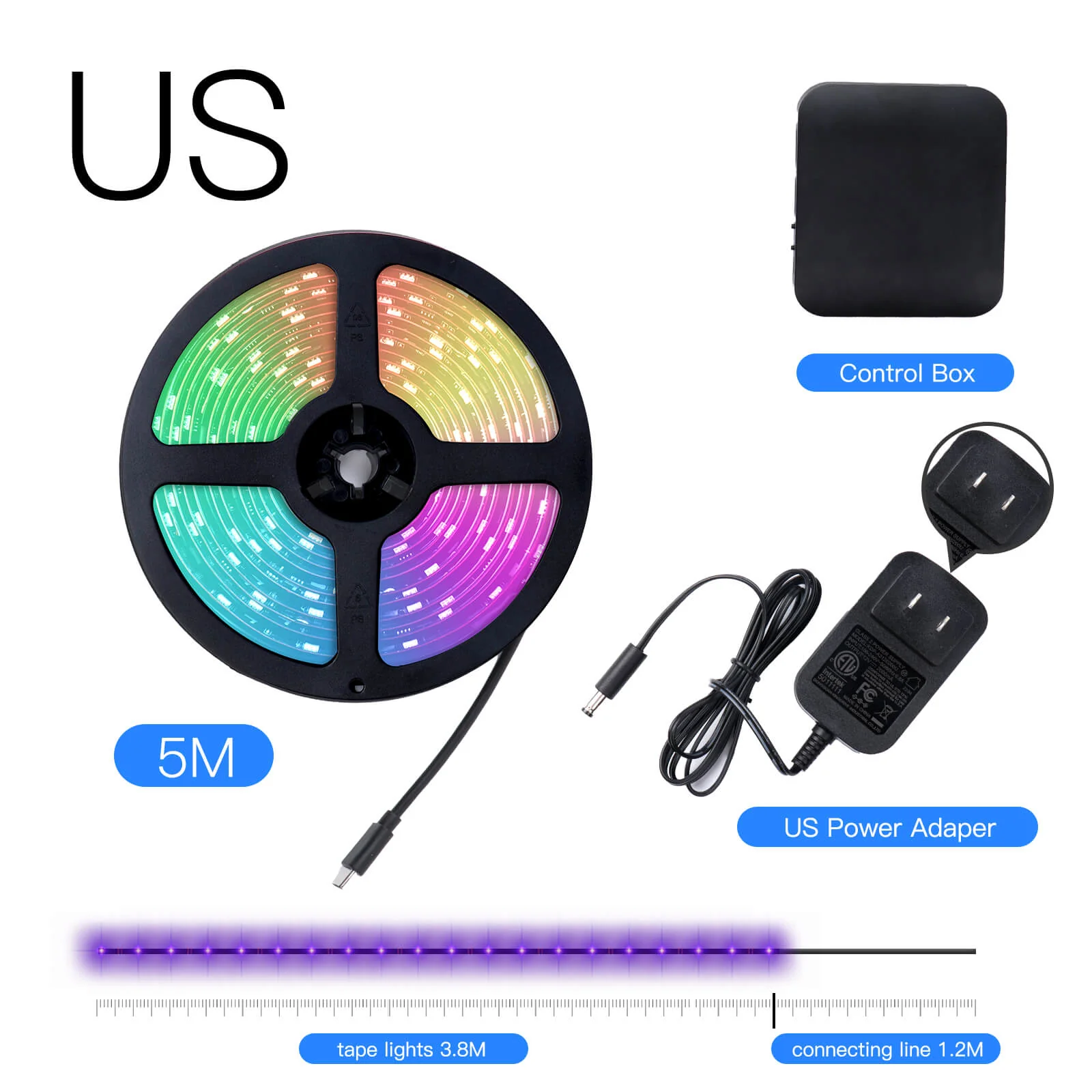 MOES Smart WiFi Ambient Lighting TV Backlight 4K HDMI 2.0 Sync Box LED Light Strip Music - Image 11