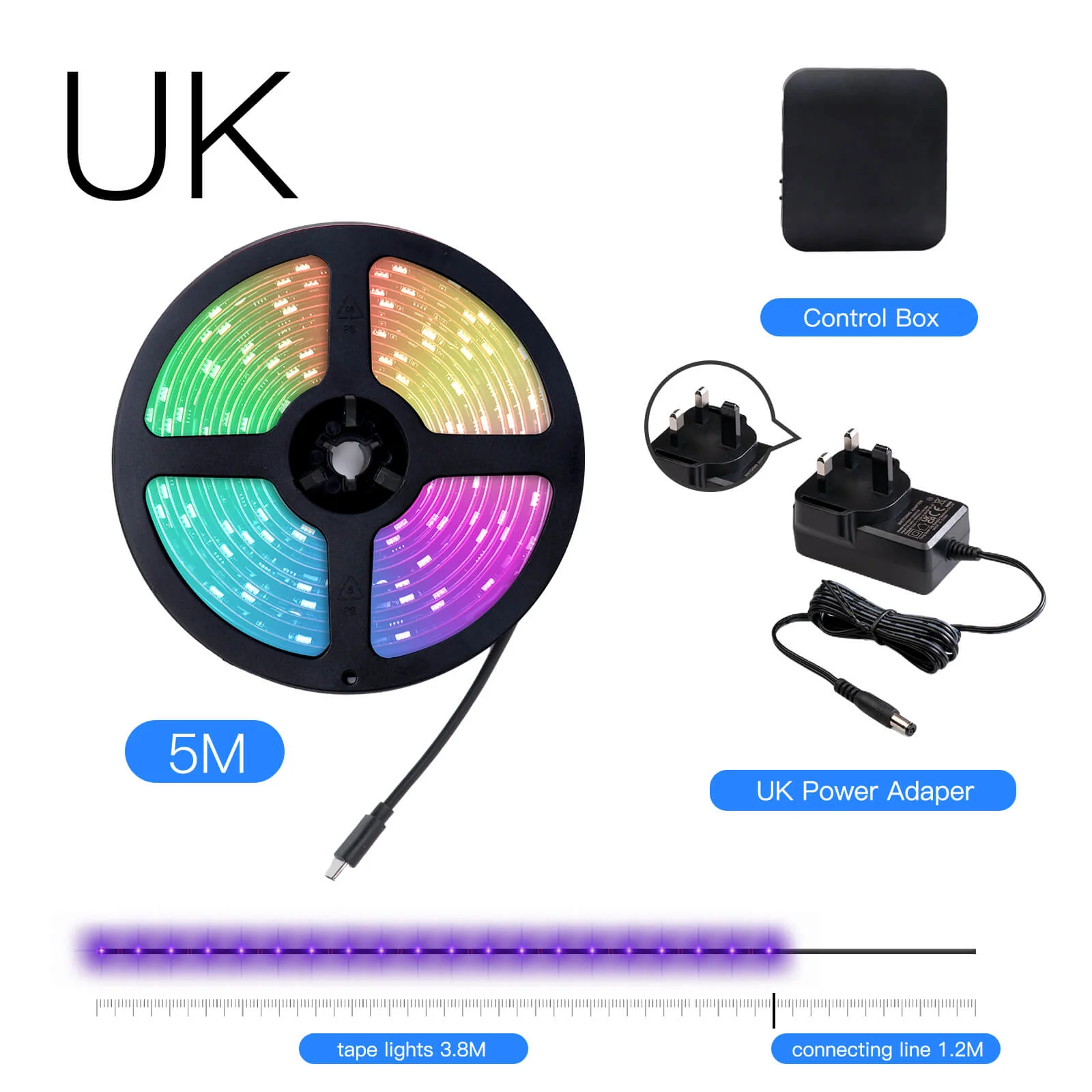 MOES Smart WiFi Ambient Lighting TV Backlight 4K HDMI 2.0 Sync Box LED Light Strip Music - Image 12
