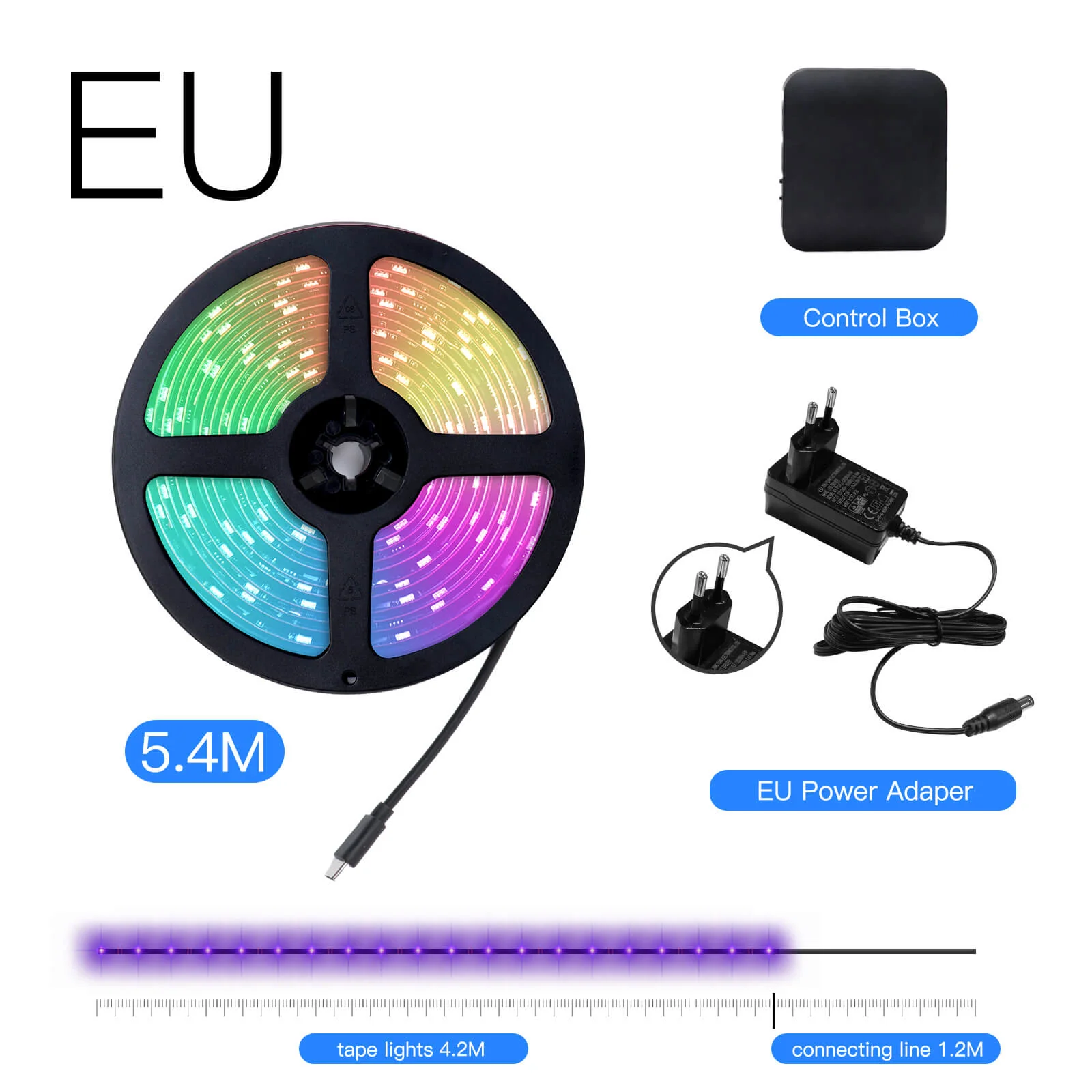 MOES Smart WiFi Ambient Lighting TV Backlight 4K HDMI 2.0 Sync Box LED Light Strip Music - Image 13