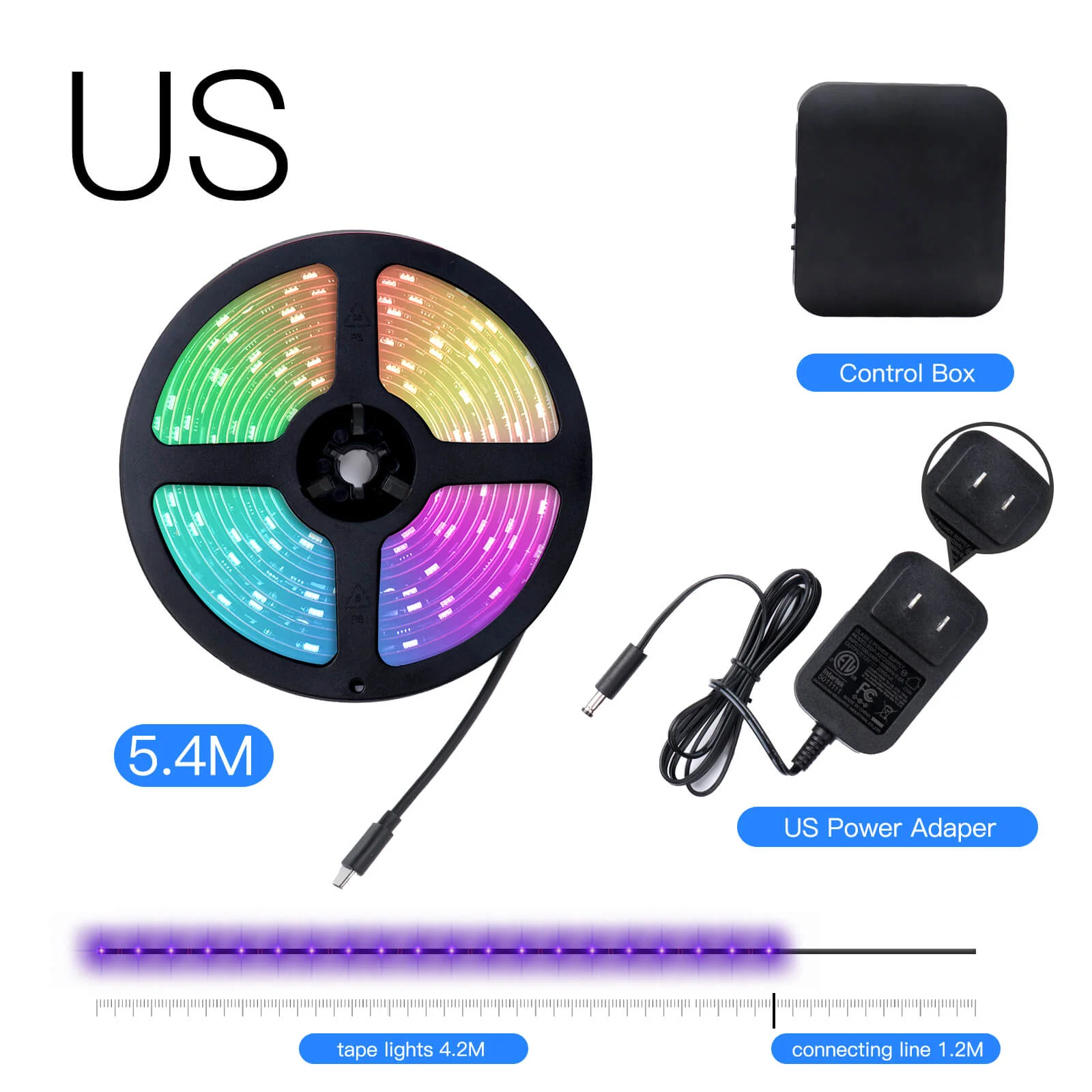 MOES Smart WiFi Ambient Lighting TV Backlight 4K HDMI 2.0 Sync Box LED Light Strip Music - Image 14