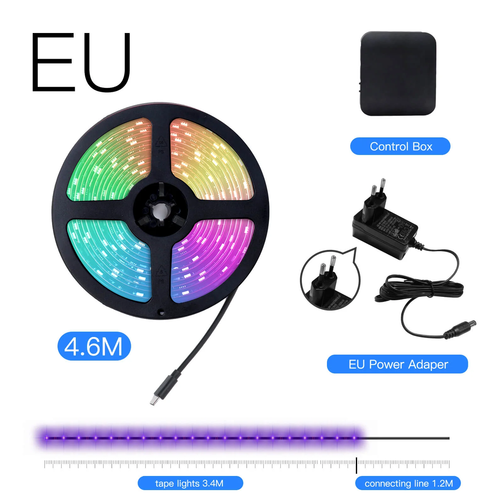 MOES Smart WiFi Ambient Lighting TV Backlight 4K HDMI 2.0 Sync Box LED Light Strip Music - Image 7