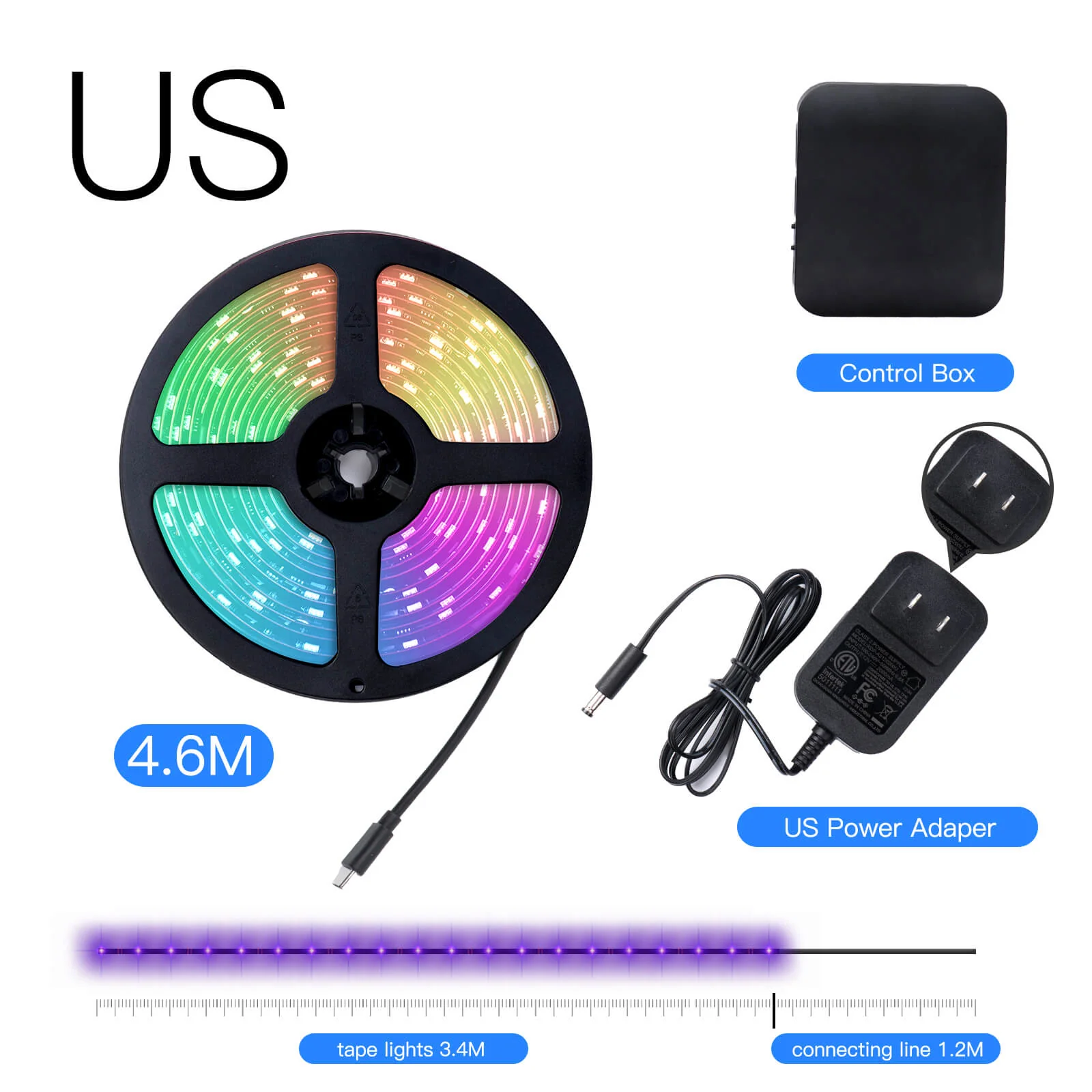 MOES Smart WiFi Ambient Lighting TV Backlight 4K HDMI 2.0 Sync Box LED Light Strip Music - Image 8