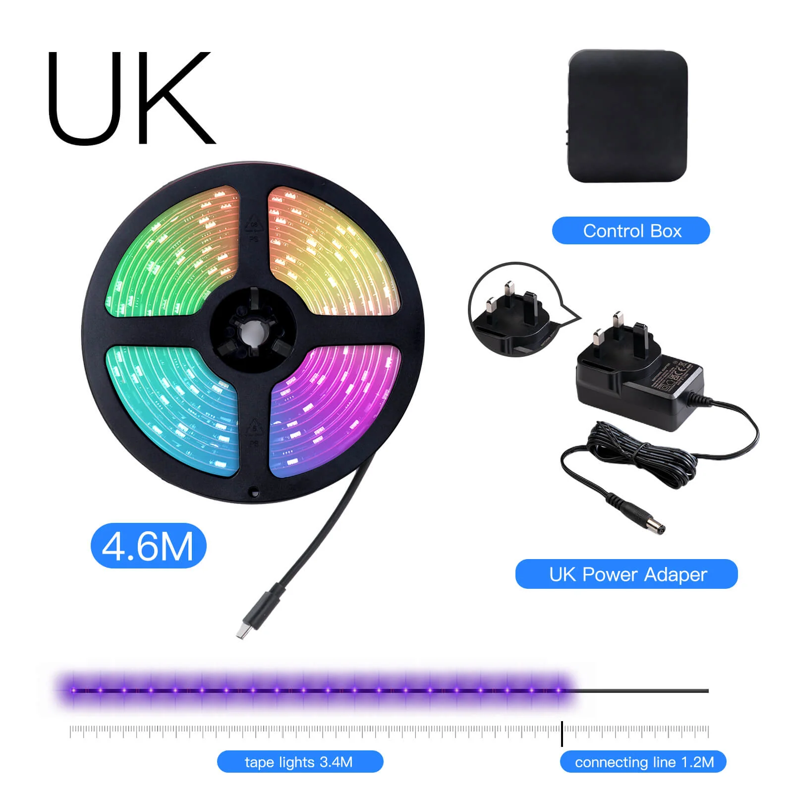 MOES Smart WiFi Ambient Lighting TV Backlight 4K HDMI 2.0 Sync Box LED Light Strip Music - Image 9