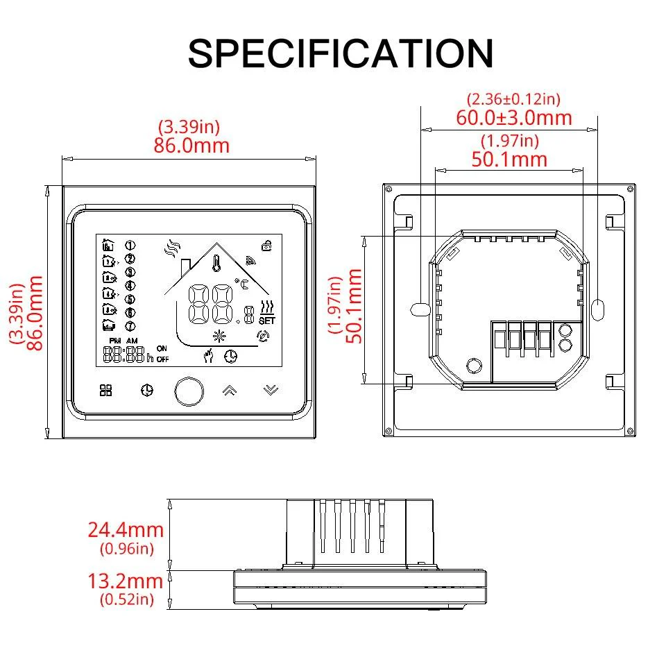 WiFi Smart Thermostat Temperature Controller Water Floor/Electric Heating Water/Gas Boiler LCD Touch Screen BHT 002 - Image 10