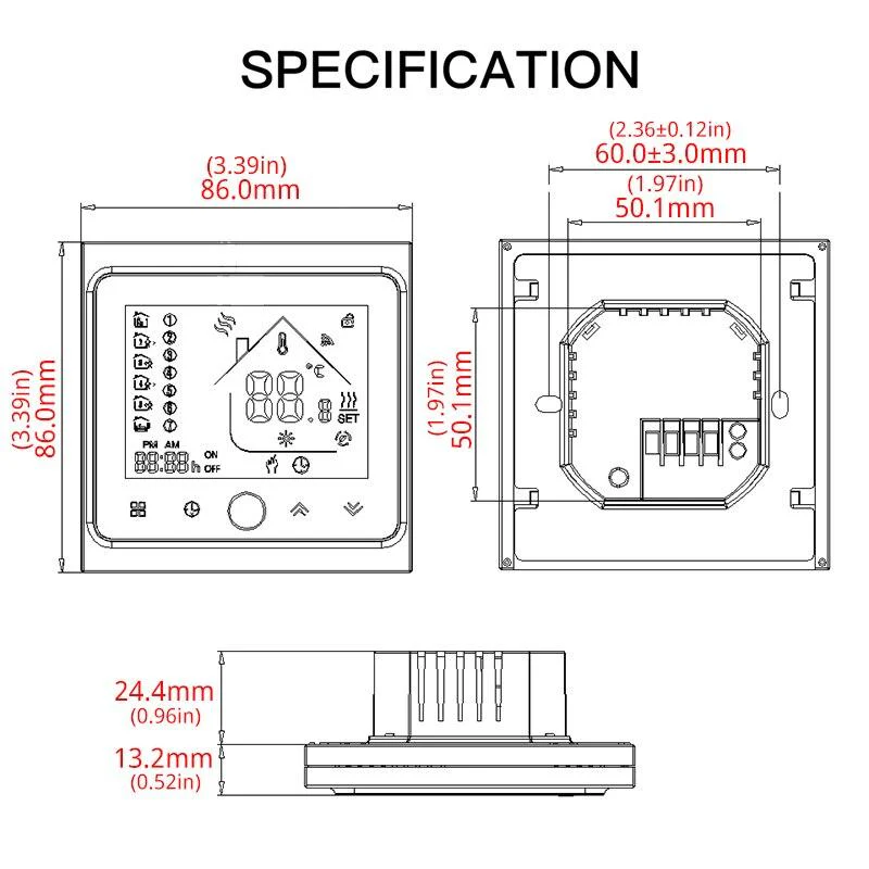 WiFi Smart Central Air Conditioner Thermostat Temperature Controller 2/4 Pipe 3 Speed Fan Coil Unit - Image 6