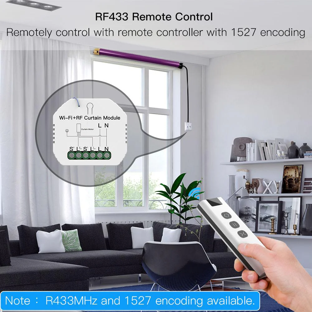 WiFi DIY RF433 Smart Curtain Switch Module for Electric Motorized Roller Blinds Shutter Motor - Image 3