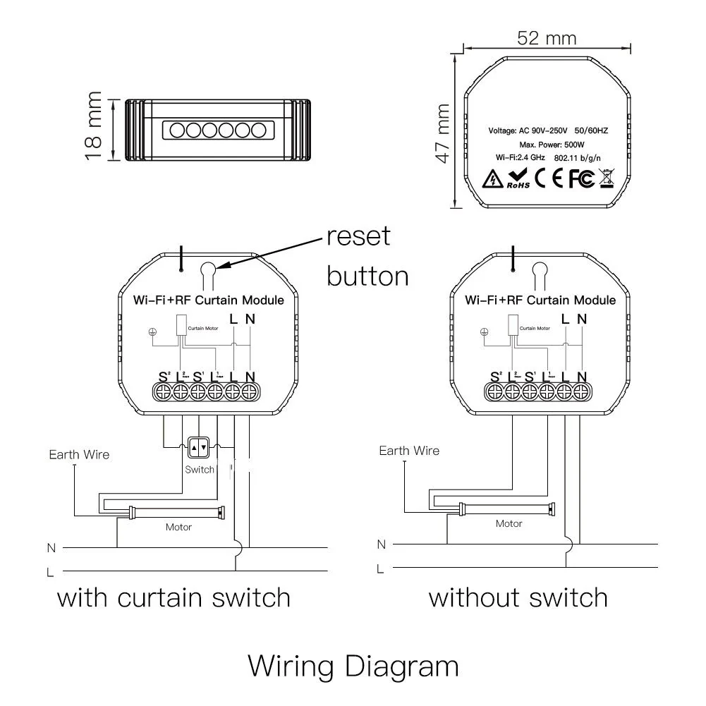 WiFi DIY RF433 Smart Curtain Switch Module for Electric Motorized Roller Blinds Shutter Motor - Image 6