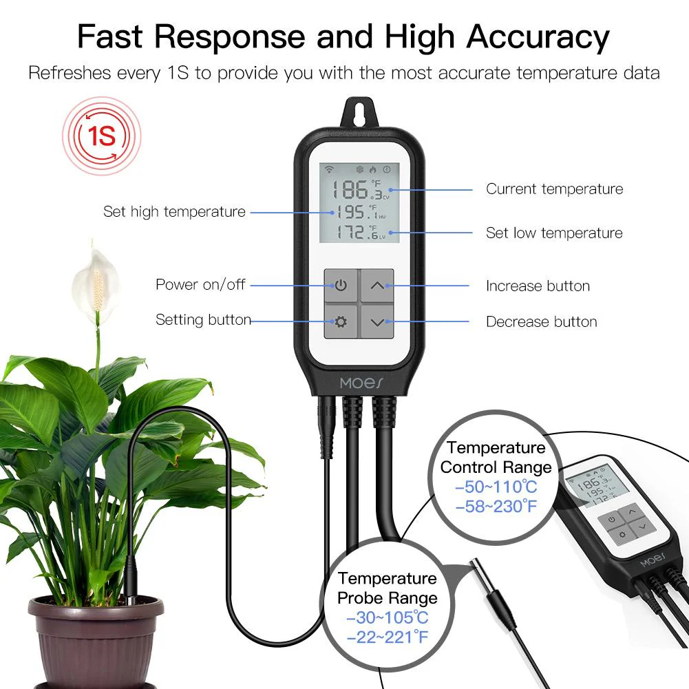 WiFi Digital Temperature Controller Thermostat Outlet Plug Heating and Cooling Mode US/EU - Image 3
