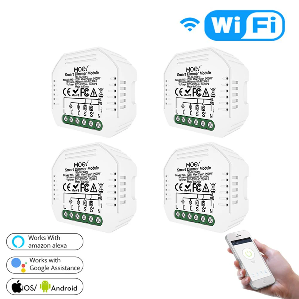 WiFi 2 Gang Dimmer Switch  Module DIY Smart  Light LED Dimmable Interruptor Relay - Image 10
