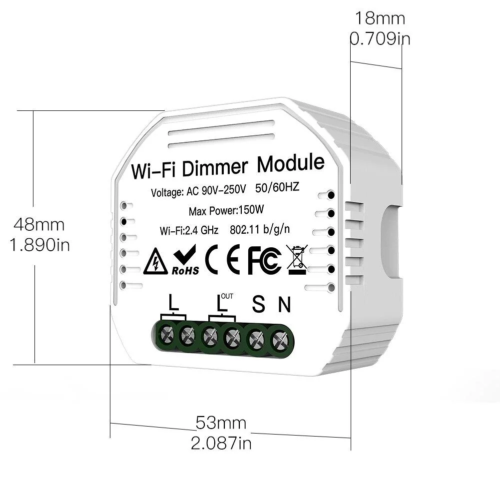 WiFi 2 Gang Dimmer Switch  Module DIY Smart  Light LED Dimmable Interruptor Relay - Image 8