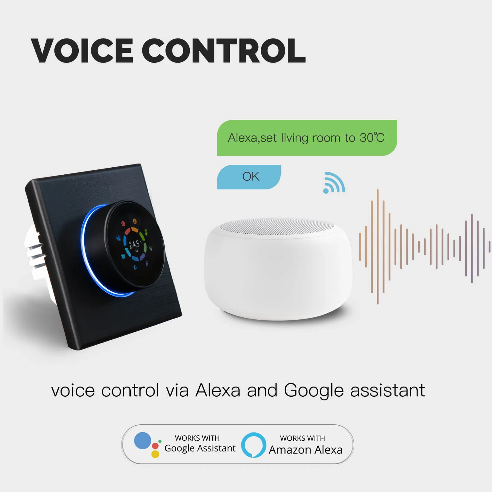MOES WiFi Smart Home Heating Knob Thermostat Temperature Controller For Water Gas Boiler Electric Heating - Image 4