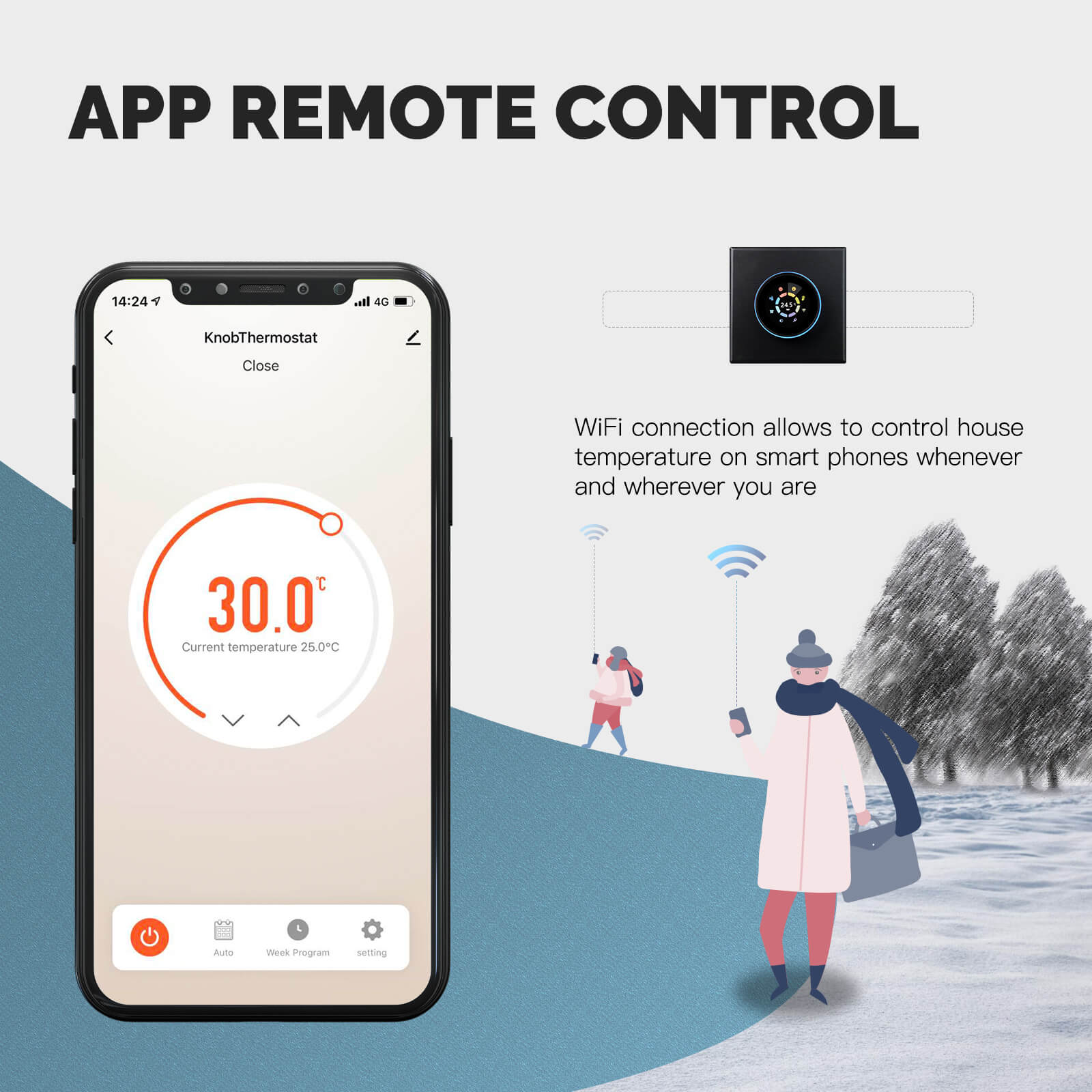 MOES WiFi Smart Home Heating Knob Thermostat Temperature Controller For Water Gas Boiler Electric Heating - Image 6