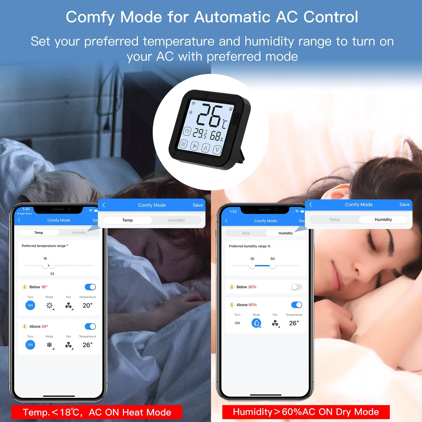 MOES Tuya WiFi Smart IR Thermostat AC Remote Controller Temperature and Humidity Sensor - Image 5